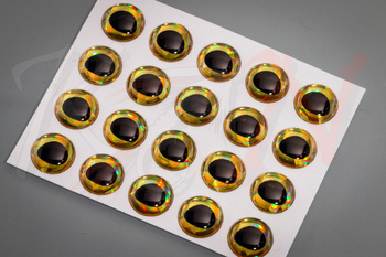 3D Epoxy Eyes 10mm - Holographic Gold