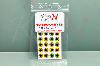 3D Epoxy Eyes 9mm - Holographic Gold