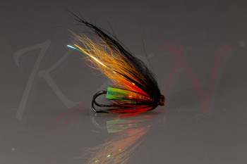 Black & Orange Mini tube fly (metal tube)