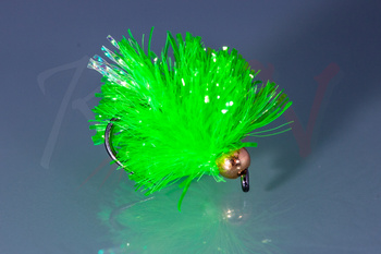 Blob Fluo Green with gold bead - ML03B #8