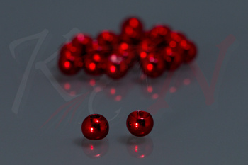 Brass Beads Metallic Red