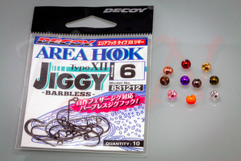 Decoy Trout Area jig hooks #6 + tungsten bead - 4.0mm, 0.6g, 10+10 pcs