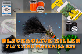 Fly Tying Kit - Black&Olive killer trout fly