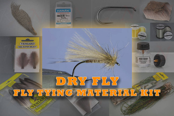 Fly tying material kit for dry flies