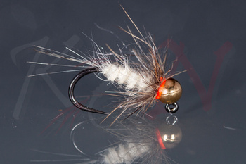 Jig nymph Cream  - gold bead - NJ16 #12