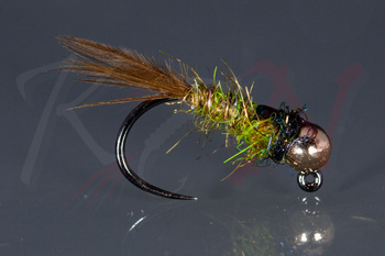 Jig nymph Olive - gold bead - NJ19 #12