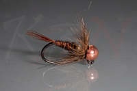Nimfa brązka Jig Nymph Pheasant Special Flash #14 - 3.5mm copper