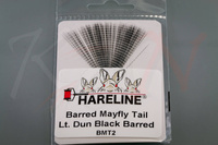 Hareline Barred Mayfly Tail - Light Dun Black Barred