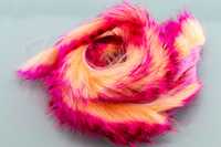 Hareline Magnum Tiger Barred Strips Hot Pink Brown Over Peach