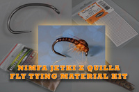 Fliegenbindematerial-Set zum Binden einer leichten Nymphe aus synthetischem Kiel für Forelle, Äsche, Döbel