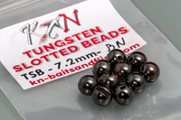 Tungsten Slotted Beads Black Nickle 7.2mm 2.9g 10pcs