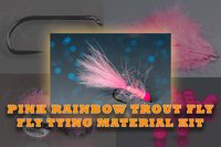 Fly tying materials kit for tying a rainbow trout fly