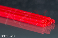 Rurki tuby plasitkowe 3mm - 23 Fluo Red + Silver Glitter