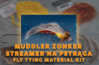 Material Kit for Tying a Muddler Zonker Trout Streamer