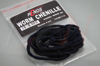 Hends Worm Chenille 4mm Black WRM30