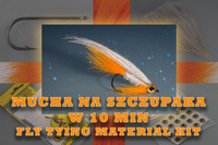 Fliegenbindematerial-Set zum Binden einer Hechtfliege, die eine Plötze imitiert