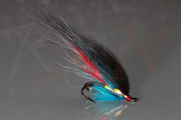 FF Double Hook Fly Black&Silver&Blue #8