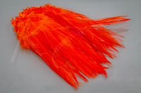 Hareline Strung Chinese Saddle Hackle 5-7 Inch Hot Orange #187