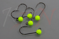 Decoy Trout Area jig hooks #4 with tungsten bead - 4.6mm, 0.89g, 5 pcs - Fluo Chartreuse