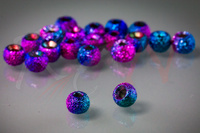 Hareline Gritty Tungsten Beads 1/8 Inch 3.3mm - Rainbow Grit