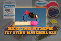 Fly tying materials kit for tying a Micro Red Tag Nymph for grayling