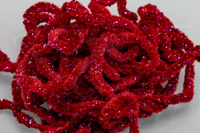 Hareline Woolly Bugger Tinsel Core UV Rayon Chenille Bloody Leech Red