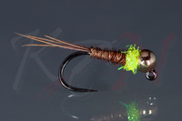 Pheasant tail jig nymph - gold tungsten bead - NJ02 #12