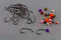 Set Jig Haken #6 mit Wolframperle - 4.6 mm, 0.88 g, 20+20Stück.