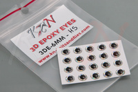 Oczy 3D Epoxy Eyes 6mm - Holographic Silver
