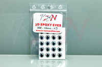 3D Epoxy Eyes 10mm - Holographic Silver