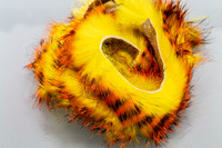 Hareline Magnum Tiger Barred Strips Orange Black Over Yellow