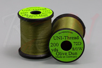 UNI Thread 8/0 72D Waxed 200 yds - Olive Dun