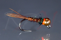 Pheasant tail jig nymph - gold tungsten bead - NJ04 #12