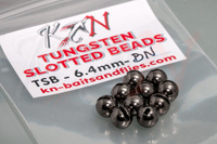 Tungsten Slotted Beads Black Nickle 6.4mm 2.1g 10pcs