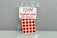 Oczy 3D Epoxy Eyes 9mm - Fluo Red