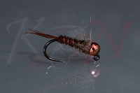 Pheasant tail jig nymph natural - copper tungsten bead - NJ29 #14