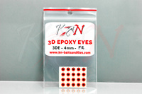 Oczy 3D Epoxy Eyes 4mm - Fluo Red