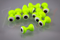 Hareline Large Double Pupil Lead Eyes #8 Chartr W White and Black