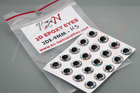 3D Epoxy Eyes 9mm - Holographic Silver