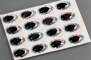 Oczy Sybai 3D Epoxy Teardrop Eyes - Holographic Silver