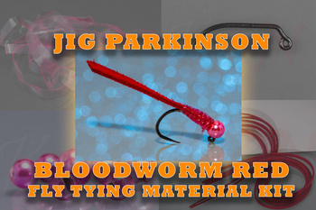 Zestaw materiałów na muchę Jig Parkinson Bloodworm Red